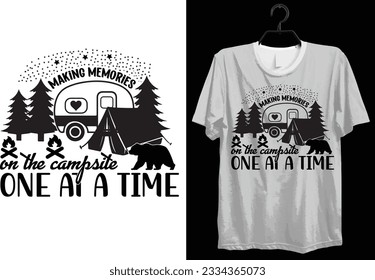 Camping T-shirt Design. Funny Gift Camping T-shirt Design For Camp Lovers. Typography, Custom, Vector t-shirt design. World All Camper T-shirt Design For Adventure