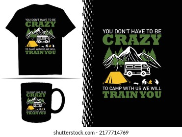 Camping T-shirt Design Graphic  Template