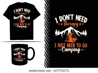 Camping T-shirt Design Graphic  Template