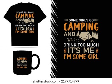 Camping T-shirt Design Graphic  Template