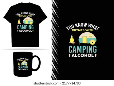 Camping T-shirt Design Graphic  Template