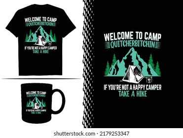 Camping T-shirt Design Graphic Template