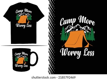 Camping T-shirt Design Graphic Template