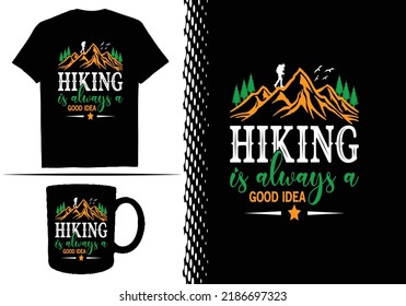 Camping T-shirt Design Graphic Template