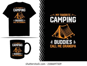 Camping T-shirt Design Graphic Template