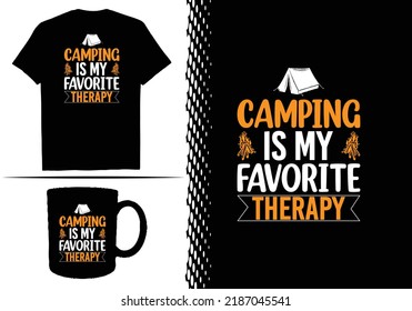 Camping T-shirt Design Graphic Template