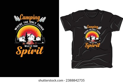 Camping t-shirt design camping t-shirt idea vintage design outdoor t-shirt camping art camping typography t-shirt design