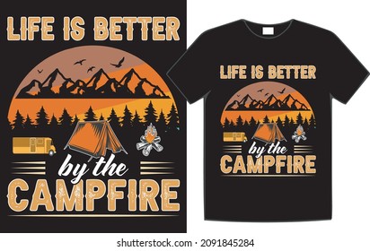 Camping t-shirt design for camping lovers.