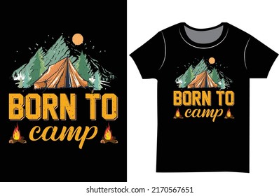 Camping t-shirt design. Mountain camping t shirt. Gift t-shirt for men.