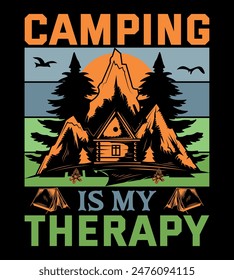 Camping T-Shirt Design Outdoor Adventure Inspirational Concept And Perfect For Others