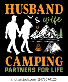 Camping T-Shirt Design Outdoor Adventure Inspirational Concept And Perfect For Others