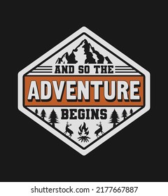 Camping T-shirt design with pine mountain in retro style vintage illustration good for poster, label