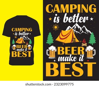 camping t-shirt design vector elements, camping