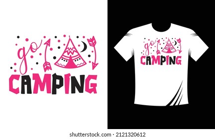 Camping t-shirt Design Vector eps Template - Eye Catching Camping T-shirts design for t-shirts, hoodies, mug etc.