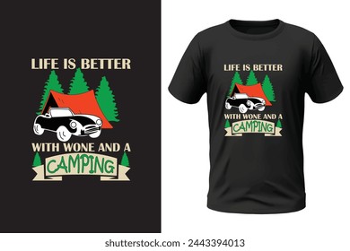 Camping t-shirt design and vector file