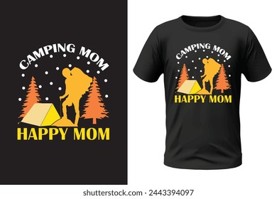 Diseño de camiseta de camping y archivo vectorial