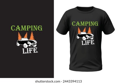 Camping t-shirt design and vector file