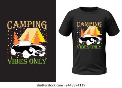 Camping t-shirt design and vector file