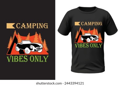 Camping t-shirt design and vector file