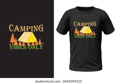 Camping t-shirt design and vector file