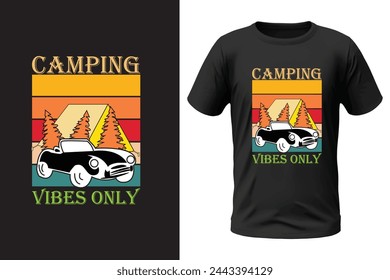 Camping t-shirt design and vector file