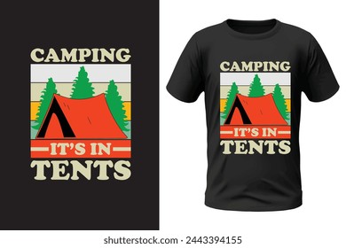 Camping t-shirt design and vector file