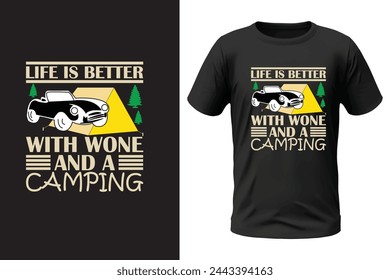 Camping t-shirt design and vector file