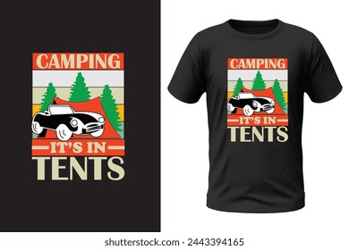 Camping t-shirt design and vector file
