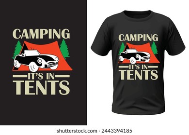 Camping t-shirt design and vector file