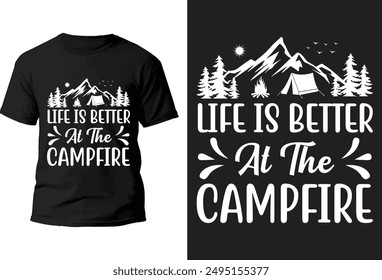 Camping T-Shirt Design Vector File