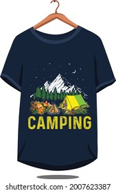 camping t-shirt design vector illustration