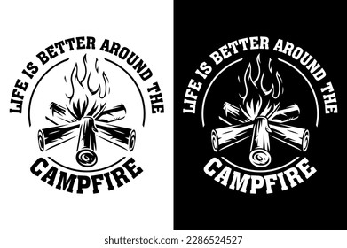 Camping Typography Quotes t shirt Vector illustration design