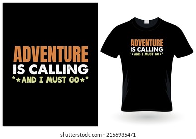 Camping typography t shirt design template