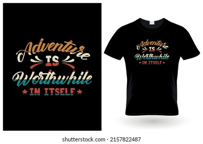 Camping typography t shirt design template
