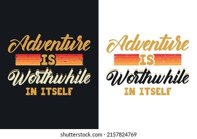 Camping typography t shirt design template