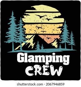 Camping typography t-shirt design,  Art vector illustrations.  