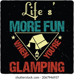 Camping typography t-shirt design,  Art vector illustrations.  