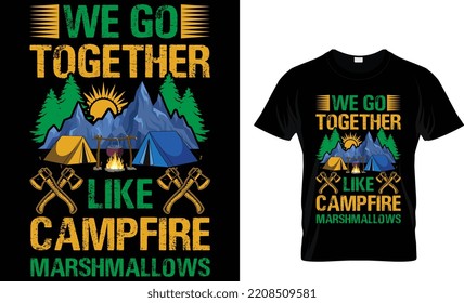 Camping Typography T-shirt vector Design. Camping typography T-shirt design. Vector illustration. motivational and inscription t-shirt graphics quotes.
