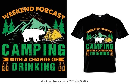 Camping Typography T-shirt vector Design. Camping typography T-shirt design. Vector illustration. motivational and inscription t-shirt graphics quotes.