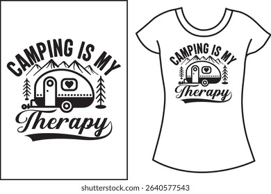 Camping Typography vector and retro vintage T shirt design.
