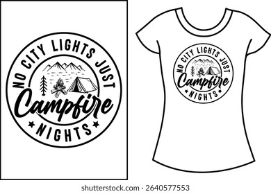 Camping Typography vector and retro vintage T shirt design.