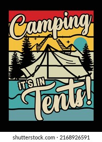 Camping typography vector t-shirt design, graphic element, illustration
