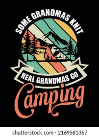 Diseño de camisetas vectoriales de tipografía de camping
