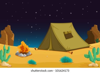 Camping under the night sky