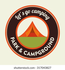 Camping vacation and travel cartoon design, vector illustration.