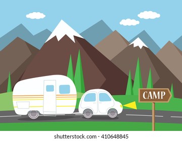 Camping vacations in mountains