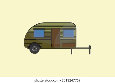 Camping Van flat vector illustration for mockup graphics designs.