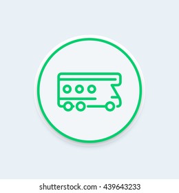 camping van icon, camper, camping vehicle linear pictogram, vector illustration