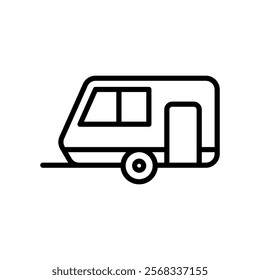 Camping van icon line vector illustration design in trendy style