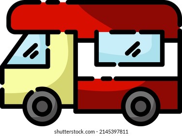 Camping van, illustration, vector on a white background.